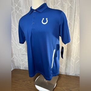 NWT INDIANAPOLIS COLTS Size Large Blue Polo Shirt W/ Logo 22” p2p 28”L